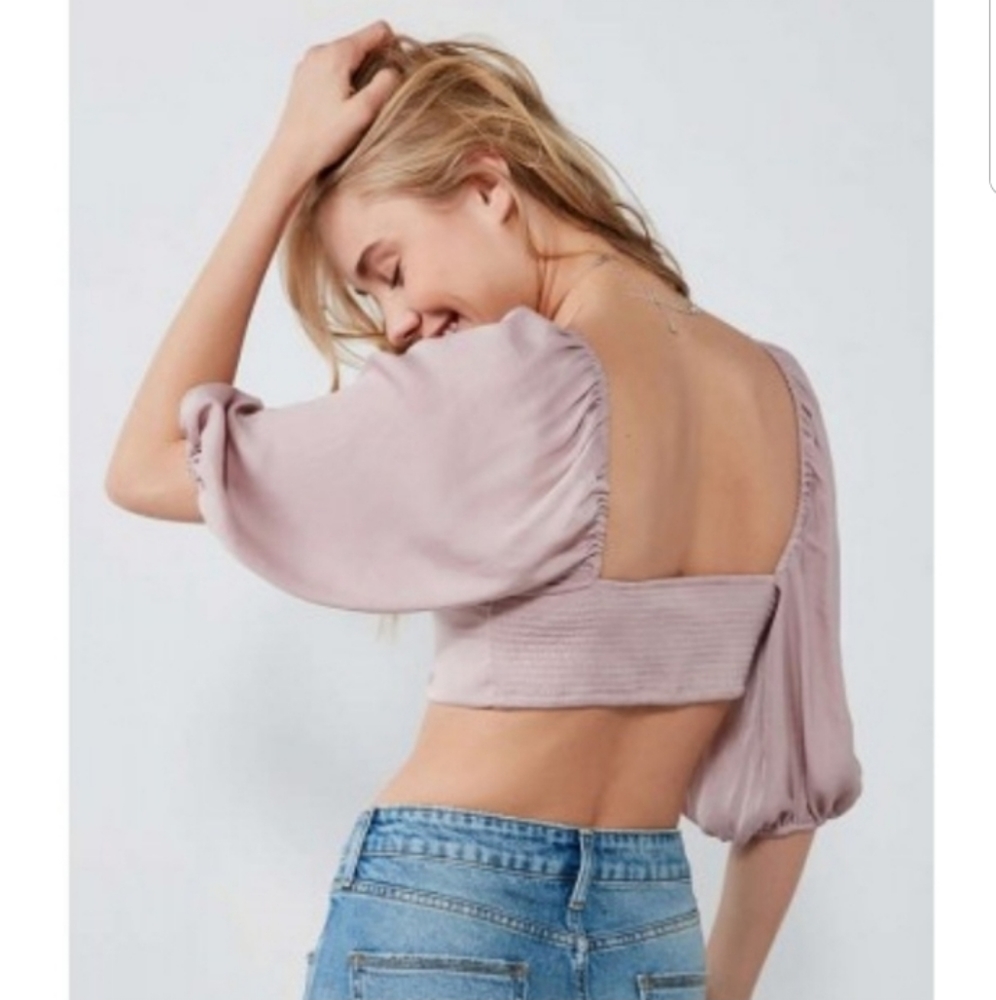 kimchi blue lola lilac tie front top